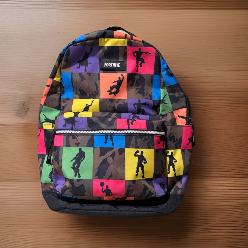 Fortnite Multicolor Backpack for Gamers with Laptop Sleeve Neon Colors